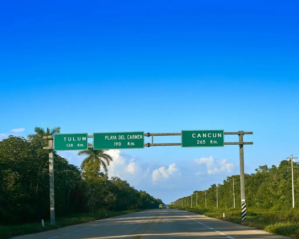 Driving from Tulum to Cancun with a Rented Car
