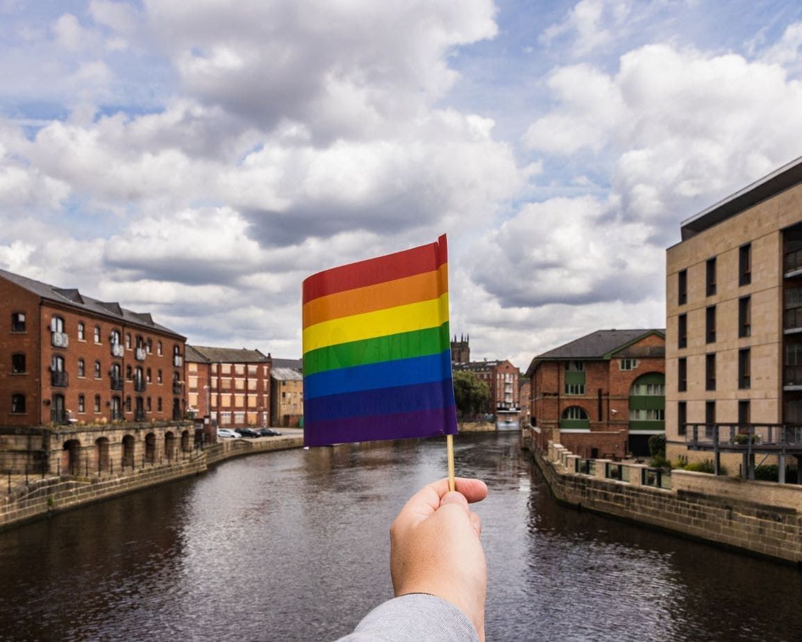 LGBTQ flag in European City