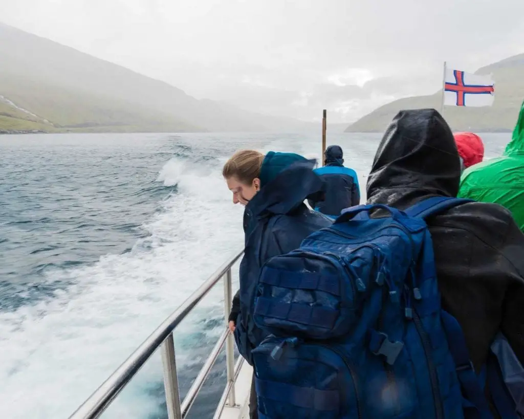 people on the Mykines ferry in the Faroe Islands