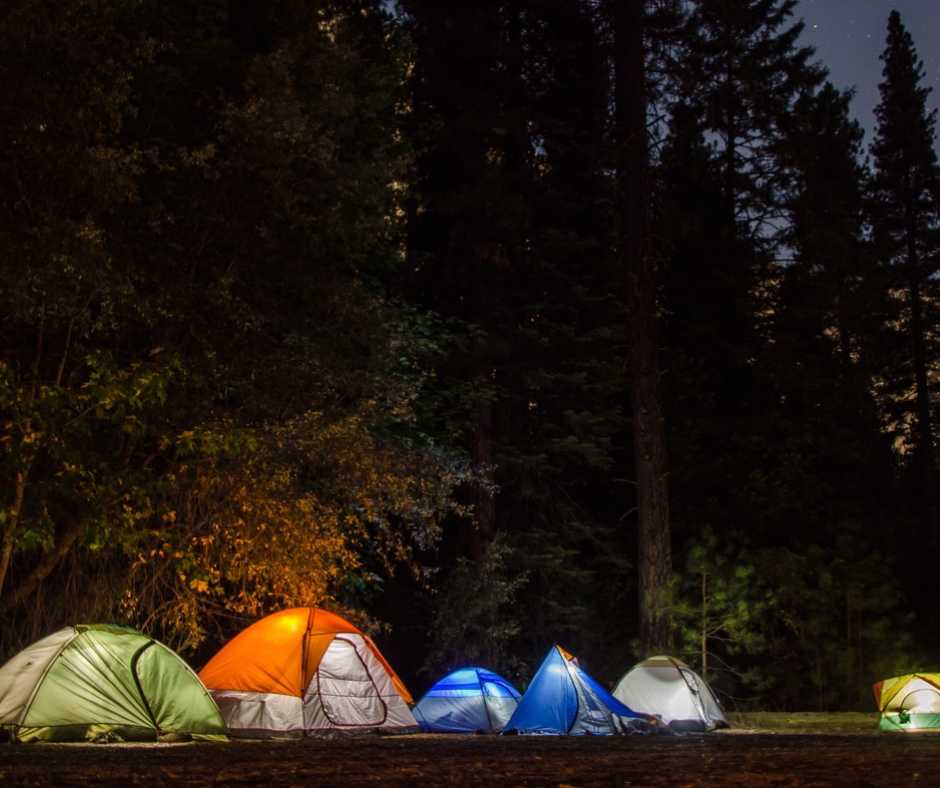 Camping spot in the night Davy Crockett National Forest Lufkin TX