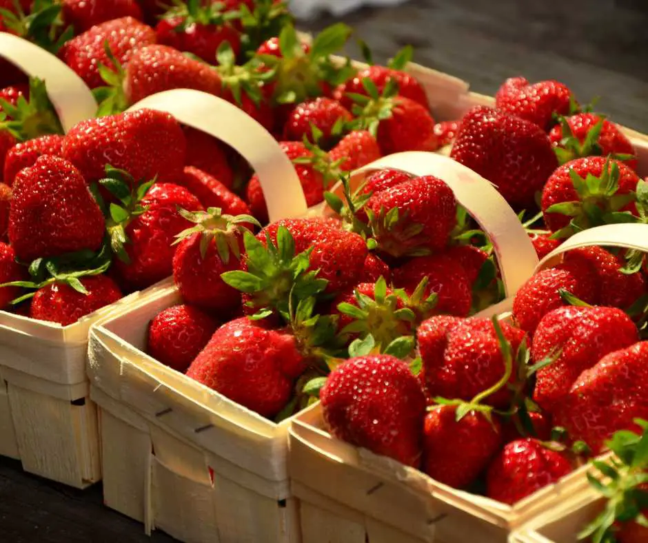 Strawberries in baskets