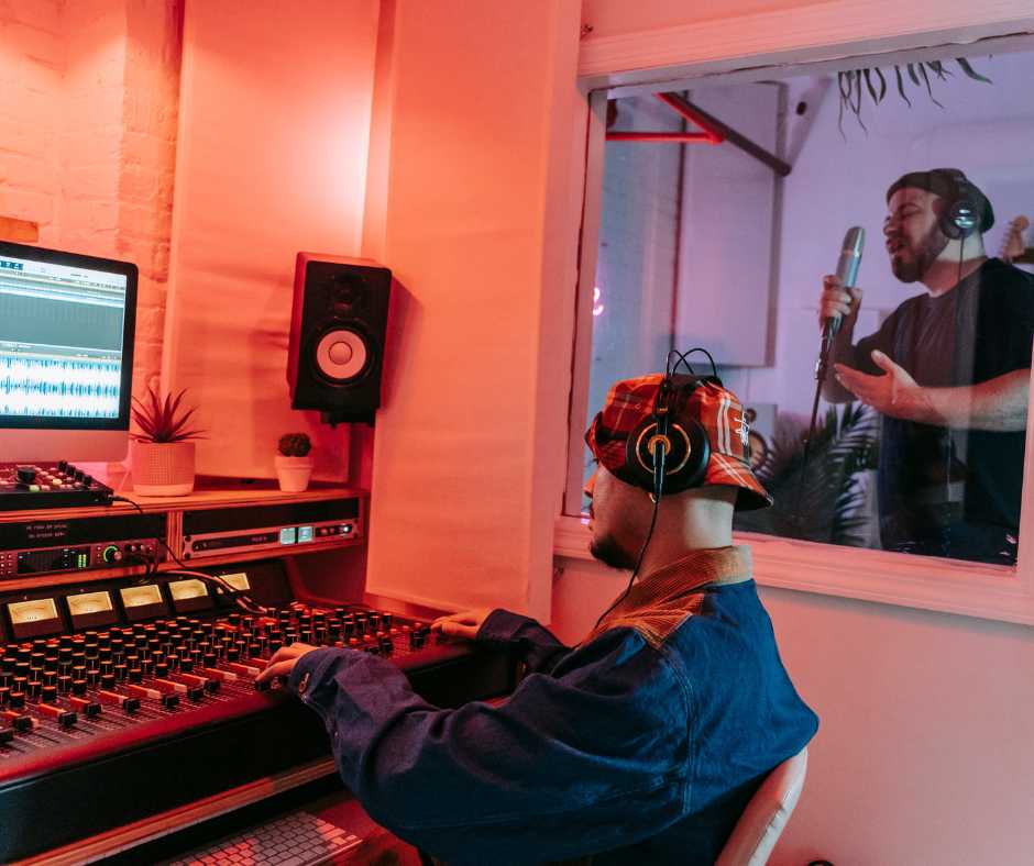 Man recording in the studio