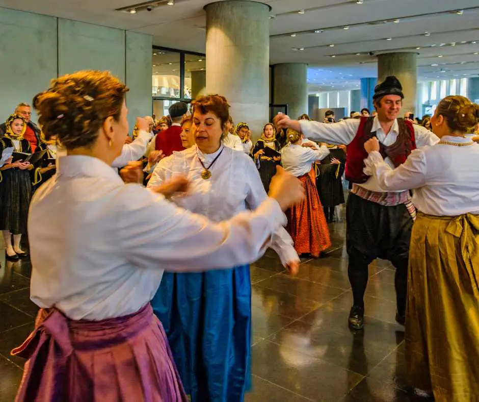 People dancing on greek music