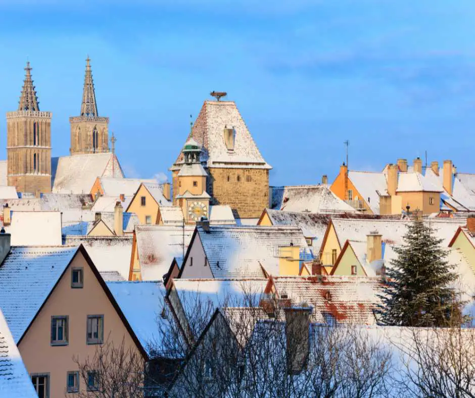Rothenburg ob der Tauber, Germany during the winter