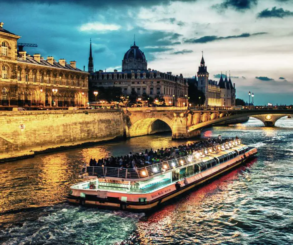 Seine River cruise at sunset